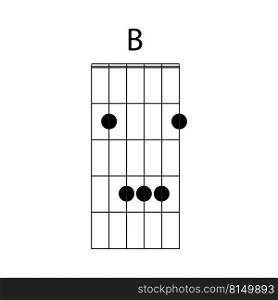 B guitar chord icon vector illustration design