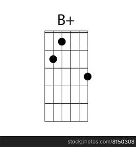 B  guitar chord icon vector illustration design