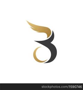 B Initial Letter with wing logo template