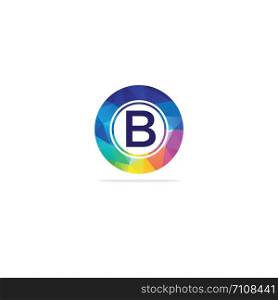 B Letter colorful logo in the hexagonal. Polygonal letter B