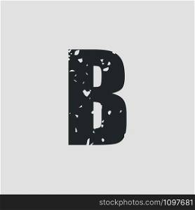 B letter grunge style simple design. Vector eps10