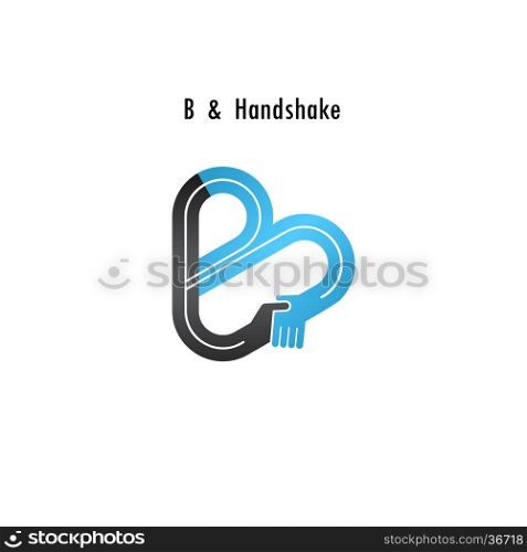 B- letter icon abstract logo design vector template.Business offer,partnership icon.Corporate business and industrial logotype symbol.Vector illustration