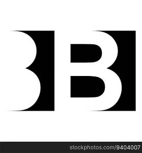 B letter logo, alphabet fashion shape, template business typography water