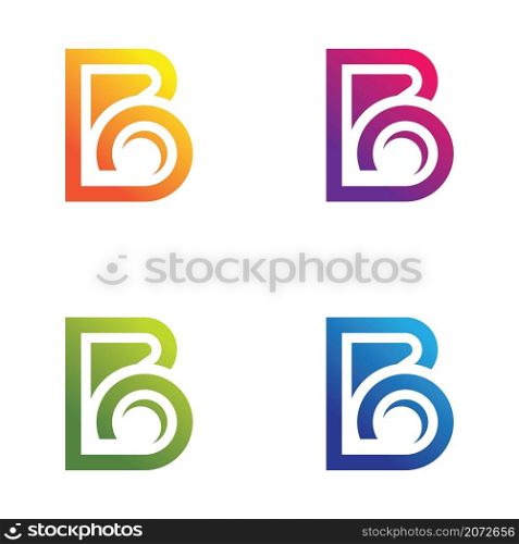 B Letter logo business template vector icon set