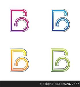 B Letter logo business template vector icon set