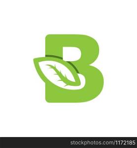 B Letter logo leaf concept template design