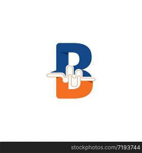 B Letter logo on pulse concept creative template design