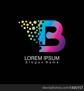 B Letter Logo with dots gradient design. company Alphabet vector template