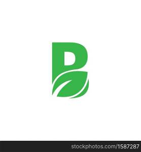 B Letter with leaf logo template