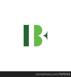 b logo green icon letter sign design element