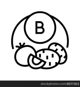 b vegetable vitamin line icon vector. b vegetable vitamin sign. isolated contour symbol black illustration. b vegetable vitamin line icon vector illustration