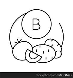b vegetable vitamin line icon vector. b vegetable vitamin sign. isolated contour symbol black illustration. b vegetable vitamin line icon vector illustration