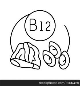b12 vitamin line icon vector. b12 vitamin sign. isolated contour symbol black illustration. b12 vitamin line icon vector illustration