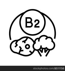 b2 vitamin line icon vector. b2 vitamin sign. isolated contour symbol black illustration. b2 vitamin line icon vector illustration