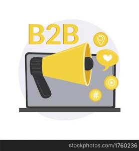 B2B marketing abstract concept vector illustration. Business to business, digital campaign, company website, strategy development, B2B lead generation, marketing, UI menu bar abstract metaphor.. B2B marketing abstract concept vector illustration.