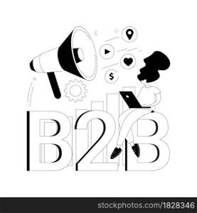B2B marketing abstract concept vector illustration. Business to business, digital campaign, company website, strategy development, B2B lead generation, marketing, UI menu bar abstract metaphor.. B2B marketing abstract concept vector illustration.