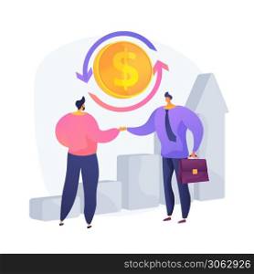 B2b strategy. Commercial transaction. Partner agreement, partnership arrangement, successful collaboration. Businessmen shaking hands cartoon characters. Vector isolated concept metaphor illustration. Business deal vector concept metaphor