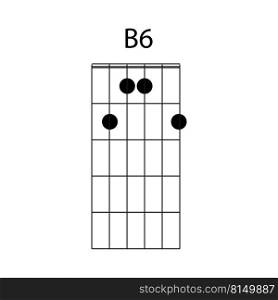 B6 guitar chord icon vector illustration design