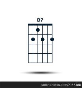 B7, Basic Guitar Chord Chart Icon Vector Template