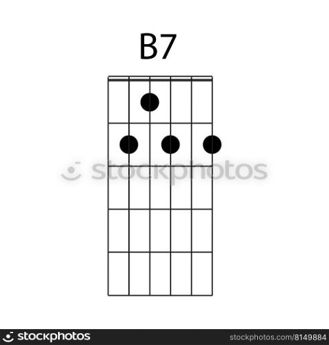 B7 guitar chord icon vector illustration design