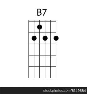 B7 guitar chord icon vector illustration design