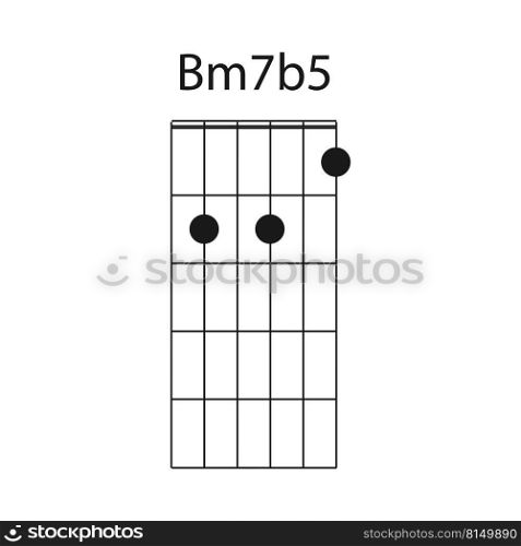 B7b5 guitar chord icon vector illustration design