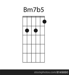 B7b5 guitar chord icon vector illustration design