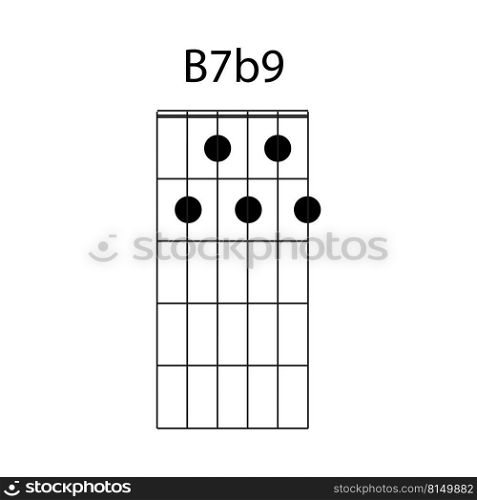 B7b9 guitar chord icon vector illustration design