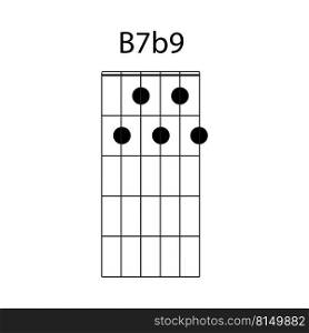 B7b9 guitar chord icon vector illustration design