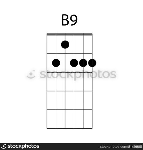 B9 guitar chord icon vector illustration design