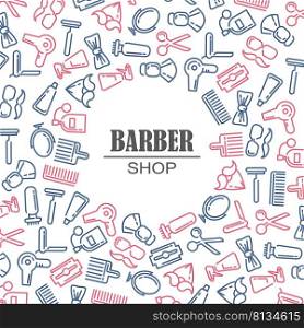 babershop barber shop icon set background