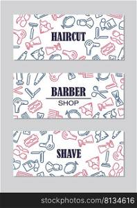 babershop barber shop icon set background