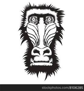 Baboon monkey face Royalty Free Vector Image