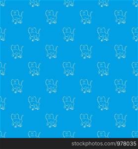 Baboon pattern vector seamless blue repeat for any use. Baboon pattern vector seamless blue