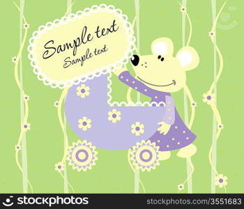 Baby arrival announcement card. Vector