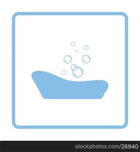 Baby bathtub icon. Blue frame design. Vector illustration.