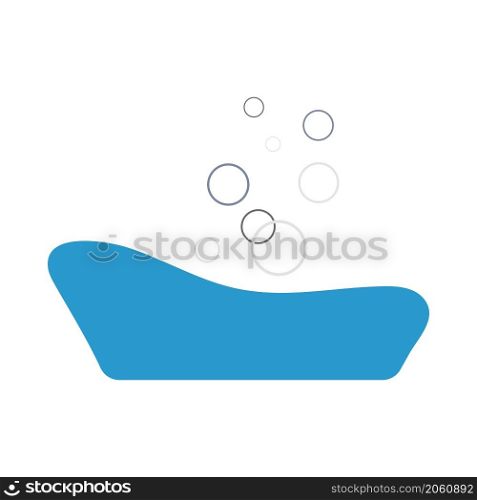 Baby Bathtub Icon. Flat Color Design. Vector Illustration.