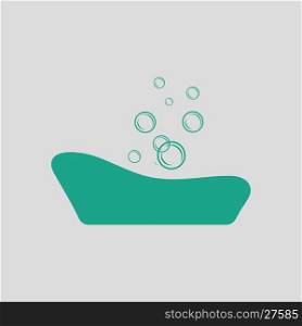 Baby bathtub icon. Gray background with green. Vector illustration.