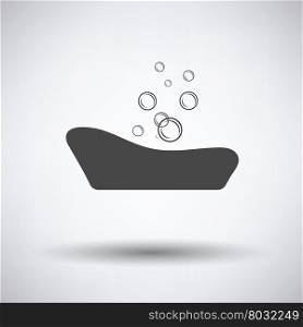 Baby bathtub icon on gray background, round shadow. Vector illustration.