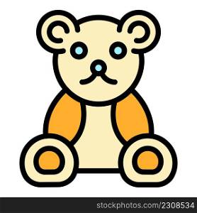 Baby bear icon. Outline baby bear vector icon color flat isolated. Baby bear icon color outline vector