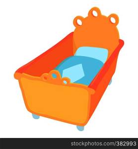Baby bed icon. Cartoon illustration of baby bed vector icon for web. Baby bed icon, cartoon style