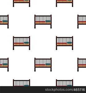 Baby bed pattern seamless flat style for web vector illustration. Baby bed pattern flat