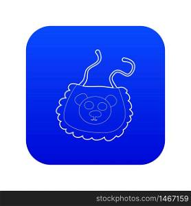 Baby bib icon blue vector isolated on white background. Baby bib icon blue vector