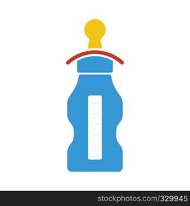 Baby bottle icon. Flat color design. Vector illustration.