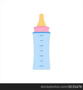 Baby Bottle Icon, Milk, Water Bottle Icon Vector Art Illustration. Baby Bottle Icon, Milk, Water Bottle Icon