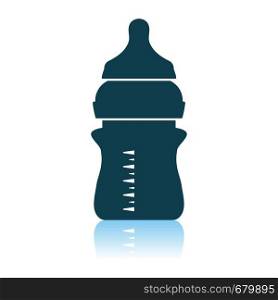 Baby Bottle Icon. Shadow Reflection Design. Vector Illustration.