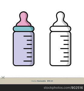 Baby Bottle Icon Vector Logo Template Illustration Design. Vector EPS 10.