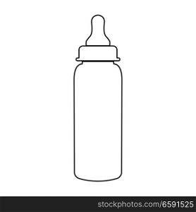 Baby bottle symbol black icon .
