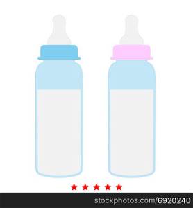 Baby bottle symbol icon . Flat style. Baby bottle symbol icon . It is flat style