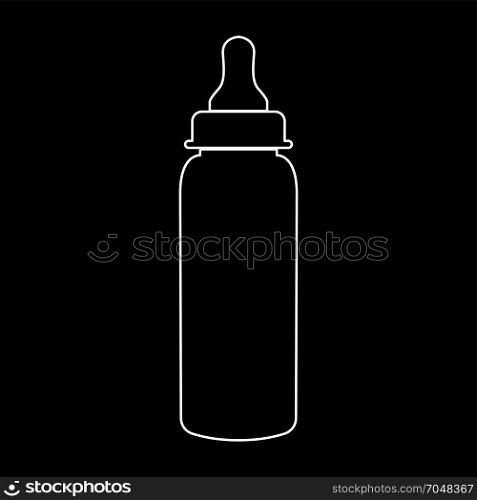 Baby bottle symbol white icon .